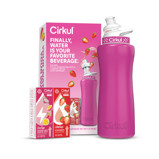 32oz. Hot Pink Stainless Steel Bottle Starter Kit - Outdoor Bottle