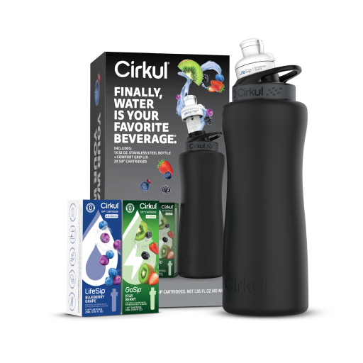 32oz. Matte Black Stainless Steel Bottle Starter Kit - Bright Bottle Set